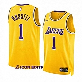Men's Los Angeles Lakers #1 D'Angelo Russell Yellow Stitched Basketball Jersey Dzhi,baseball caps,new era cap wholesale,wholesale hats